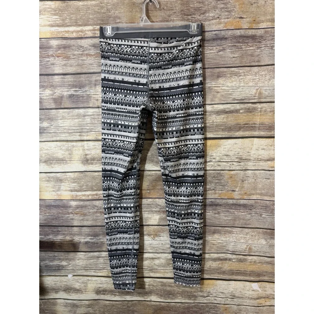 Nike Pro Dri-FIT 8 Bit Geometric Print Leggings Womens M Medium Black White Gray
